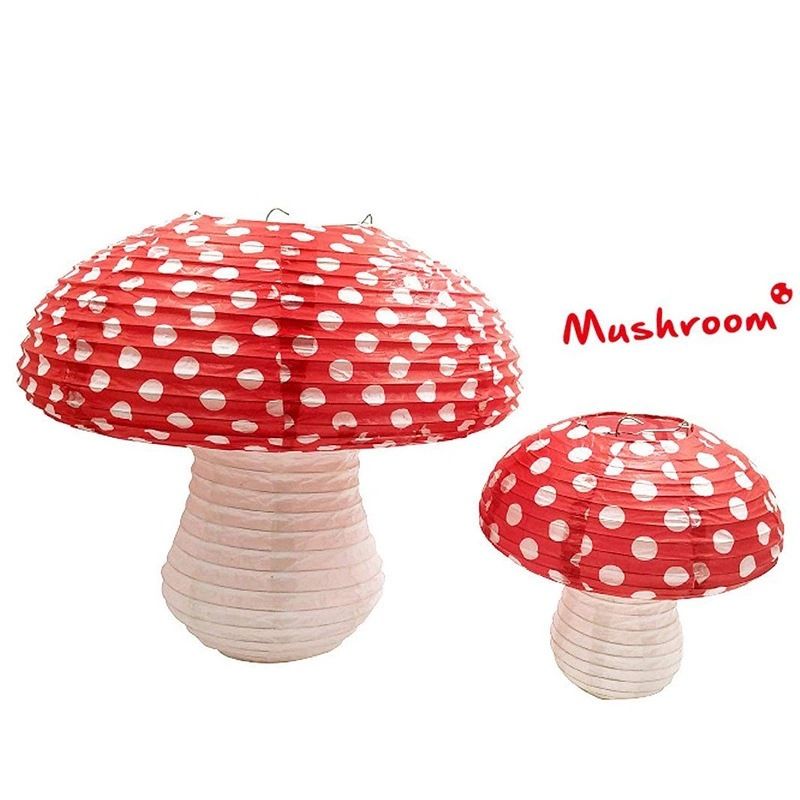 Lanterne en papier de lampe de champignon de Noël de 8 pouces 12 pouces