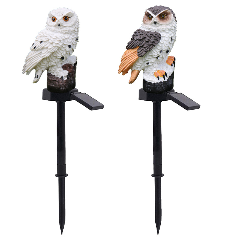 Lumières de pelouse blanches chaudes de hibou de nuit solaire menée imperméable extérieure