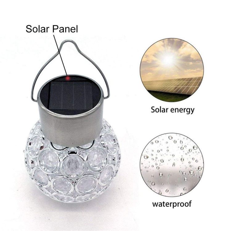 Lumière pendante imperméable de boule de fissure de goutte de cristal solaire évidée