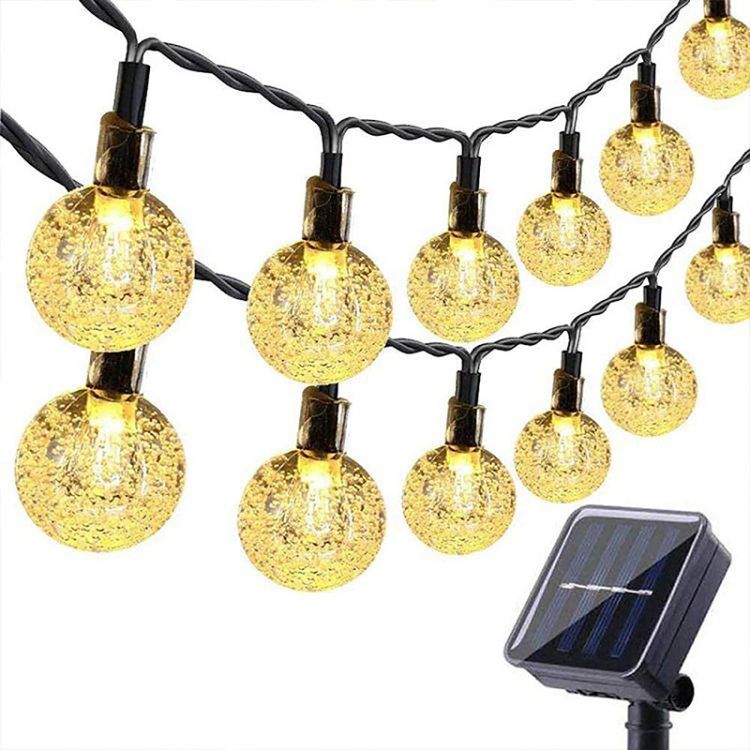 Lumière solaire imperméable extérieure de ficelle de Noël de boule de bulle de 30 lumières de la longueur IP65 6.5m