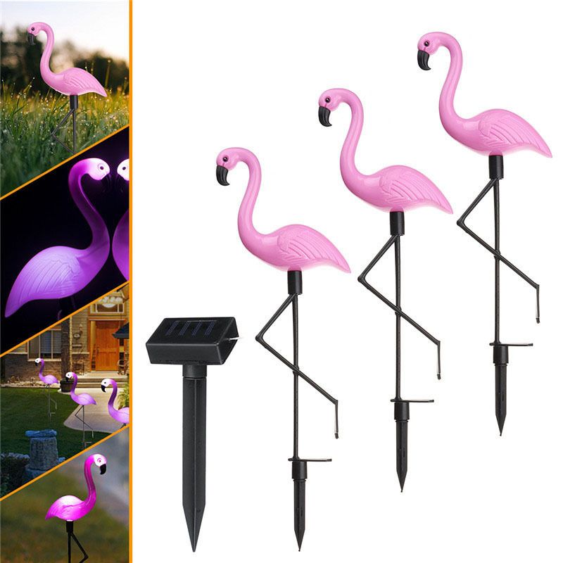 Lumières décoratives solaires de pelouse de flamants roses de jardin extérieur