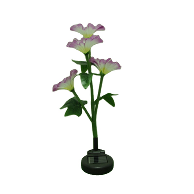 Décoration extérieure Morning Glory Flower Garden Lampe solaire à bâton